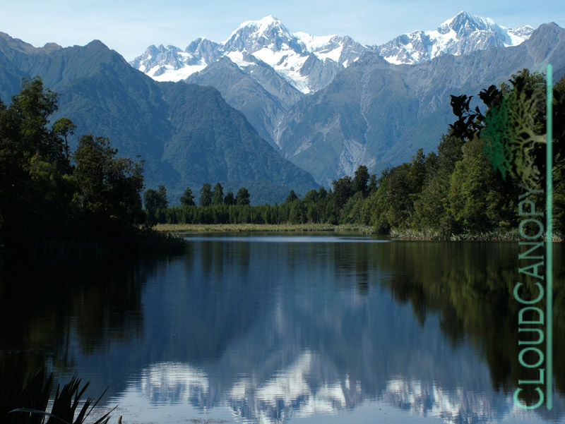 Southern Alps from Lake Matheson